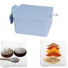 Açucareiro Grande Azul Para Cozinha Canto do Café 250ml com Colher