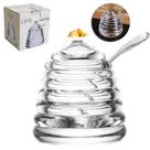 Açucareiro Vidro Cristal Com Tampa Abelha + Colher De Acrilico Little Bee