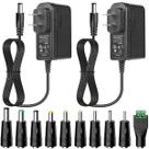 Adaptador AC/DC Wefomey, listado pela UL, fonte de alimentação 12V 2A 24W, pacote com 2 unidades