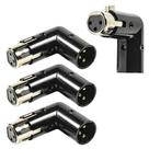 Adaptador angular XLR HQRP de 3 pinos, pacote com 4 pinos, macho e fêmea
