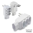 Adaptador Benjamin 4 Tomadas 3 Pinos Tripolares 10a Bivolt Filtro de Linha