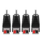 Adaptador Borsuer RCA para fios de alto-falante, 4 unidades RCA macho para terminal