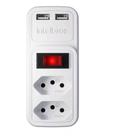 Adaptador Carregador Filtro Linha Tomadas 2 Usb 2 Tomadas Intelbras Bivolt