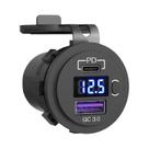 Adaptador Carregador Rápido Para Carro 12V Com Porta USB QC3.0 PD E Voltímetro LED Com Interruptor