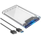 Adaptador Case De Gaveta Hd Sata Externo Notebook Slim Usb 3.0 - Transparente - Exbom