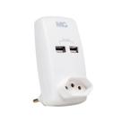 Adaptador Com Tomada 10A + 2 USB 2A Margirius
