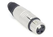 Adaptador Conector XLR Fêmea Profissional 3 Pólos Niquelado Adaptador Conector XLR Fêmea Profissional 3 Pólos Niquelado