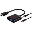 Adaptador Conversor Hdmi Para Vga Com Cabo Auxiliar de Áudio Qualidade premium fy-706