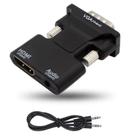 Adaptador Conversor HDMI para VGA com Saída de Áudio P2 Cabo Auxiliar