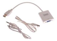 Adaptador Conversor Hdmi Para Vga Saída De Áudio P2 - Branco Adaptador Conversor Hdmi Para Vga Saída De Áudio P2 - Branco