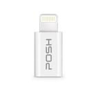 Adaptador Conversor Lightning Micro USB carrega transfere sincroniza dados Posher Branco