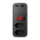 Adaptador de 2 tomadas e 2 usb - eac 202 pt