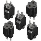 Adaptador de alimentação AC Plugrand 4 em 1 15A 125V a 20A 250V, pacote com 5