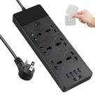 Adaptador de alimentação Jumpso 3000W Power Strip 4 USB 1 USB C Preto