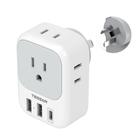 Adaptador de alimentação TESSAN Australia Nova Zelândia com 4 tomadas 3 USB Adaptador de alimentação TESSAN Australia Nova Zelândia com 4 tomadas 3 USB