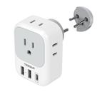 Adaptador de alimentação TESSAN US para Israel com 4 saídas 3 USB tipo H