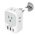 Adaptador de alimentação TESSAN US para o Brasil com 4 tomadas 3 USB tipo N Adaptador de alimentação TESSAN US para o Brasil com 4 tomadas 3 USB tipo N