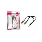 Adaptador de Audio P3 Para 2P2 20cm Preto Headset Gamer Fone e Microfone Original