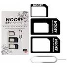 Adaptador de Chip 4 Em 1 Micro Sim E Nano Sim Chave Pin - Noosy Preto