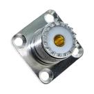 Adaptador De Conector RF UHF Fêmea SO239 Para Macho PL259 Com Montagem Em Flange E Suporte Para