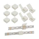 Adaptador de conector sem solda de fita LED 10 mm 5050 RGB 10 unidades