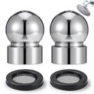 Adaptador de esfera para braço de chuveiro Moxweyeni 1/2" cromado, kit com 2 Adaptador de esfera para braço de chuveiro Moxweyeni 1/2" cromado, kit com 2