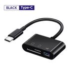 Adaptador de leitor de cartão de memória, tipo C para SD, TF, USB tipo C, OTG 3-em-1