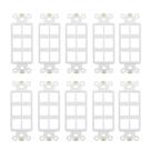 Adaptador de placa de parede decorativa de 6 portas branco, pacote com 10