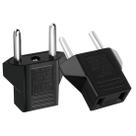 Adaptador de Plugue Americano para Europeu (EU) - 2 Pinos - Preto - Strhowill