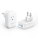 Adaptador de plugue Anker 2 Pack EUA para a Europa 15W com 2 AC 2 USB-C