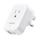 Adaptador de plugue Anker USA para UK International 15W com 2 AC 2 USB-C