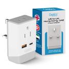 Adaptador de plugue Ceptics Reino Unido Irlanda Hong Kong Tipo G com USB e USB-C