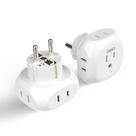 Adaptador de plugue de viagem Ceptics European Schuko tipo E/F, pacote com 2