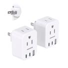 Adaptador de plugue HANYCONY US para o Japão com 2 saídas e 3 portas USB