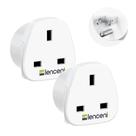 Adaptador de plugue LENCENT UK para a América dos EUA, tipo G, pacote com 2