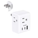 Adaptador de plugue One Beat Japan Power Travel com 3 tomadas, 3 USB