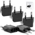 Adaptador de plugue Romeda, pacote com 6 unidades, europeu para americano, tipo C, preto
