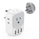 Adaptador de Plugue TESSAN EUA para Índia (Tipo D) - 4 Tomadas AC + 3 USB