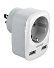 Adaptador de plugue TESSAN Europe para os EUA com tomada AC e 2 portas USB