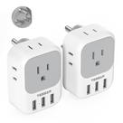 Adaptador de plugue TESSAN tipo D dos EUA para a Índia com 4 tomadas AC, 3 USB