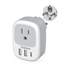 Adaptador de plugue TESSAN tipo E/F Alemanha França com 3 portas USB