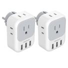 Adaptador de plugue TESSAN Tipo E F Alemanha França com 4 AC 3 USB