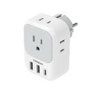 Adaptador de plugue TESSAN tipo E/F com 3 portas USB dos EUA para a Europa
