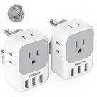 Adaptador de plugue TESSAN tipo M África do Sul com 4 tomadas AC, 3 USB