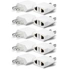 Adaptador de plugue Unidapt UE Europe para EUA Tipo A, pacote com 10 unidades, branco Adaptador de plugue Unidapt UE Europe para EUA Tipo A, pacote com 10 unidades, branco
