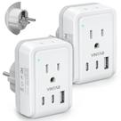 Adaptador de plugue VINTAR Tipo E F Alemanha França com 3 tomadas USB 2