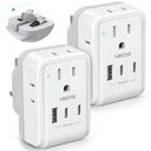 Adaptador de plugue VINTAR US para o Reino Unido Tipo G com 4 saídas 3 USB