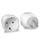 Adaptador de plugue Ziissup da Europa para os EUA da UE para os EUA, pacote com 1 pacote branco