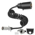 Adaptador de reboque Agrieyes de 7 pinos a 6 pinos, cabo enrolado de 2,5 m
