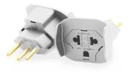 Adaptador de Tomada 2P+T Universal 10A 250V Branco Exatronic